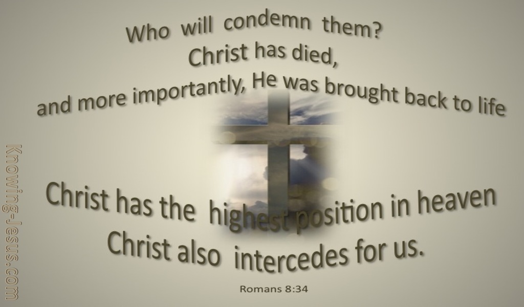 Romans 8:34 Who Will Condemn (beige)